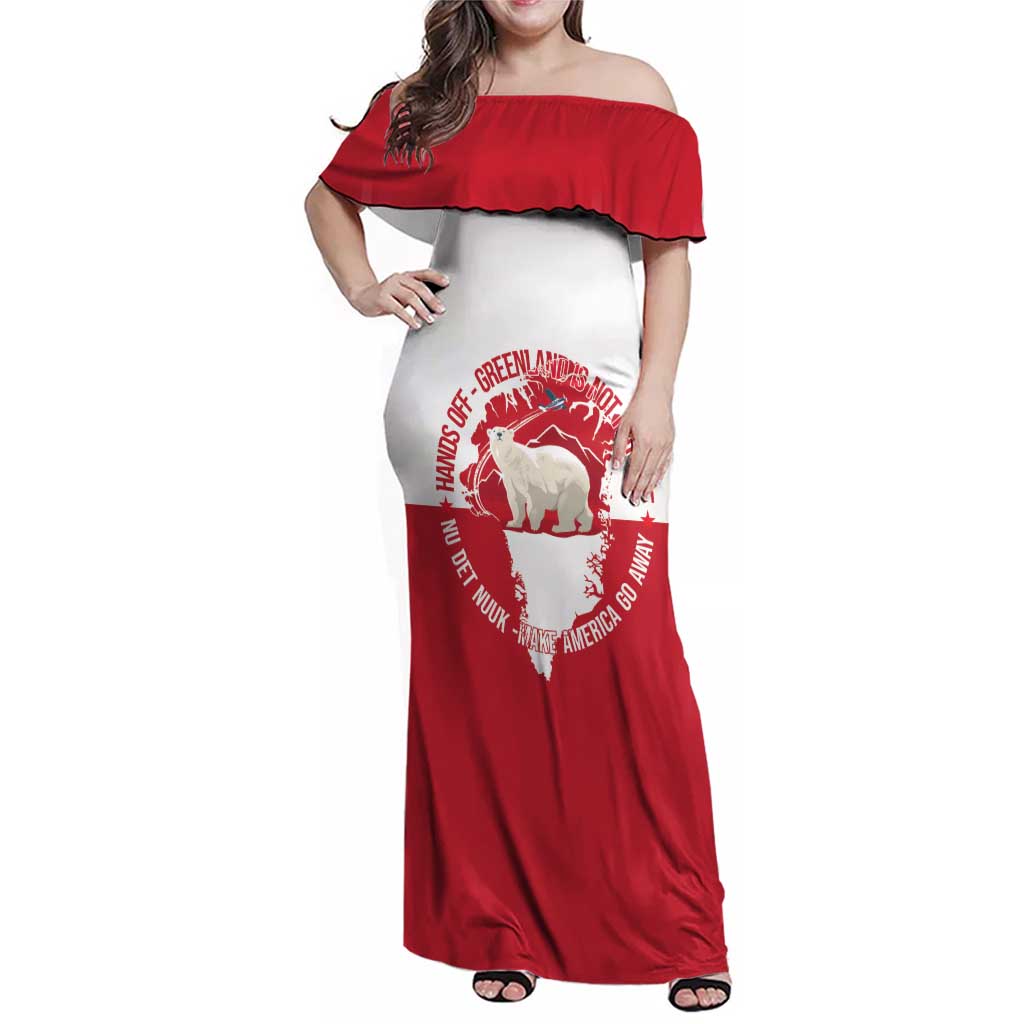 Nu Det Nuuk Greenland Not For Sale Family Matching Off Shoulder Maxi Dress and Hawaiian Shirt