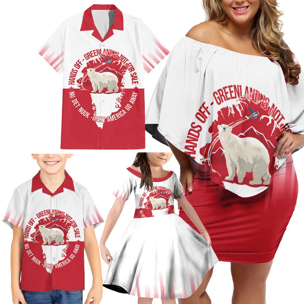 Nu Det Nuuk Greenland Not For Sale Family Matching Off Shoulder Short Dress and Hawaiian Shirt