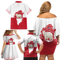 Nu Det Nuuk Greenland Not For Sale Family Matching Off Shoulder Short Dress and Hawaiian Shirt
