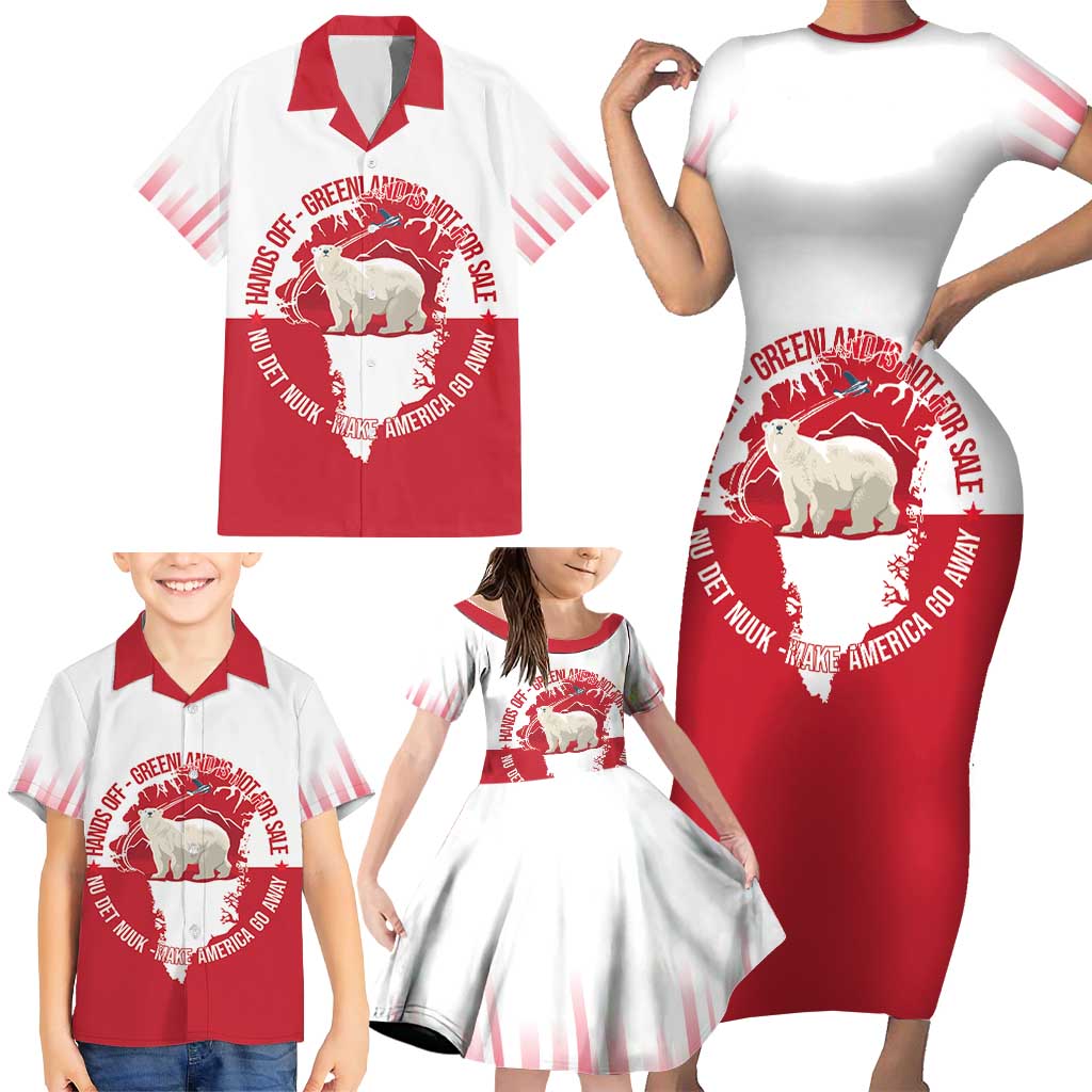 Nu Det Nuuk Greenland Not For Sale Family Matching Short Sleeve Bodycon Dress and Hawaiian Shirt