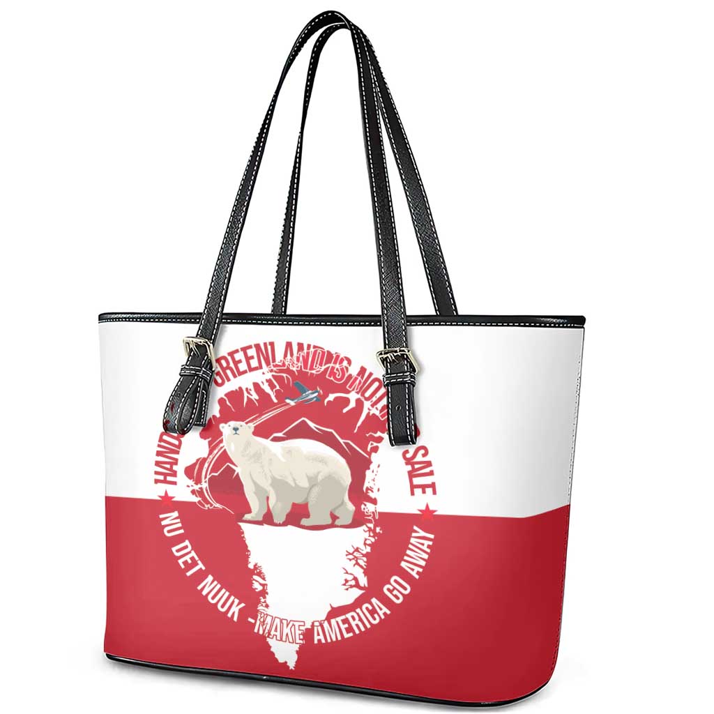 Nu Det Nuuk Greenland Not For Sale Leather Tote Bag
