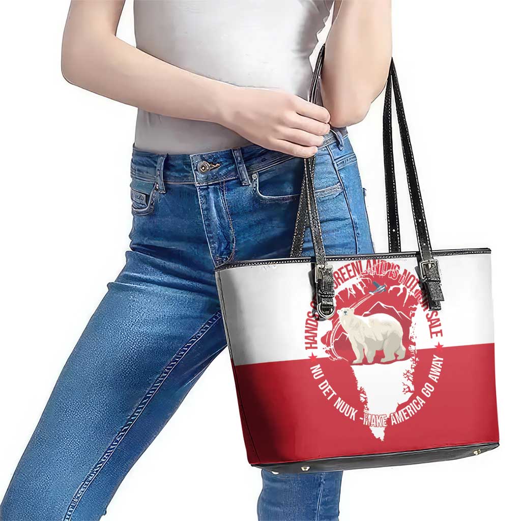 Nu Det Nuuk Greenland Not For Sale Leather Tote Bag