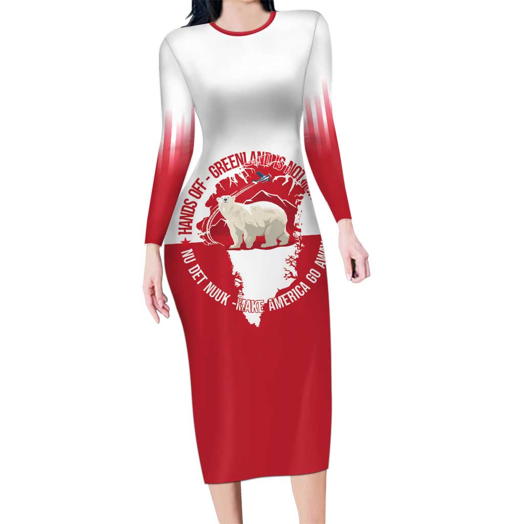 Nu Det Nuuk Greenland Not For Sale Long Sleeve Bodycon Dress