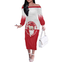 Nu Det Nuuk Greenland Not For Sale Off The Shoulder Long Sleeve Dress