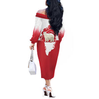 Nu Det Nuuk Greenland Not For Sale Off The Shoulder Long Sleeve Dress