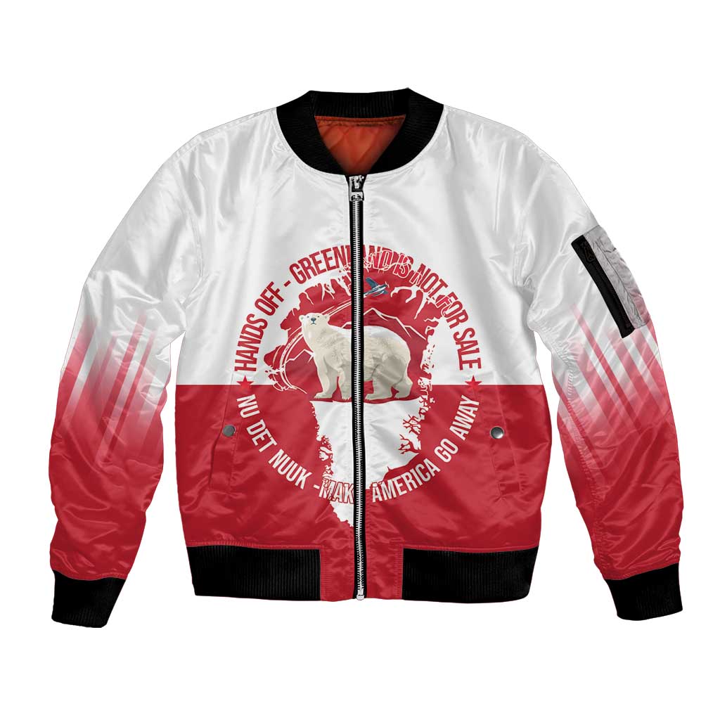 Nu Det Nuuk Greenland Not For Sale Sleeve Zip Bomber Jacket
