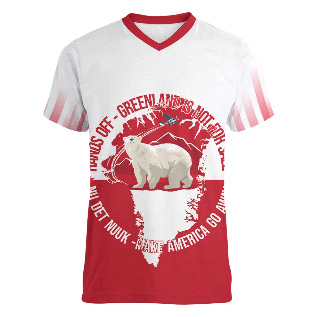 Nu Det Nuuk Greenland Not For Sale Women V-Neck T-Shirt