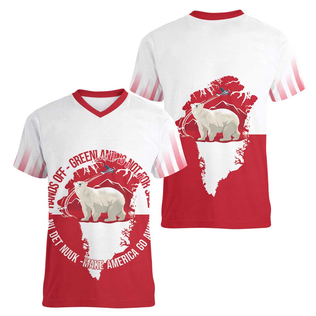 Nu Det Nuuk Greenland Not For Sale Women V-Neck T-Shirt