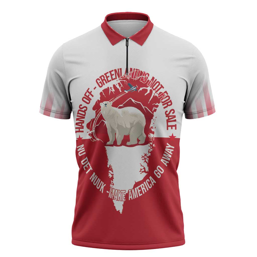 Nu Det Nuuk Greenland Not For Sale Zipper Polo Shirt
