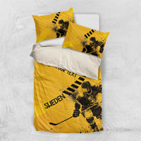 Sweden Ice Hockey Personalized Bedding Set Tre Kronor - GO Sweden