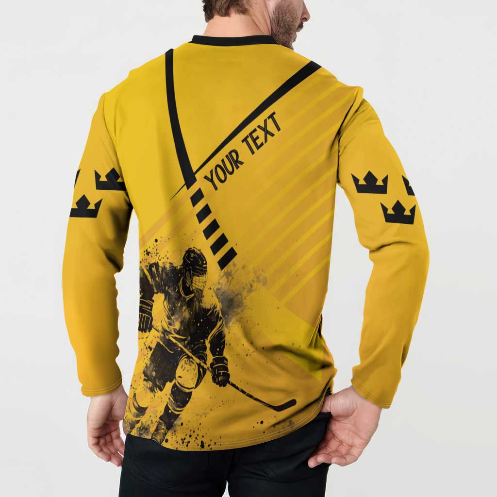 Sweden Ice Hockey Personalized Button Sweatshirt Tre Kronor - GO Sweden