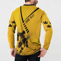 Sweden Ice Hockey Personalized Button Sweatshirt Tre Kronor - GO Sweden