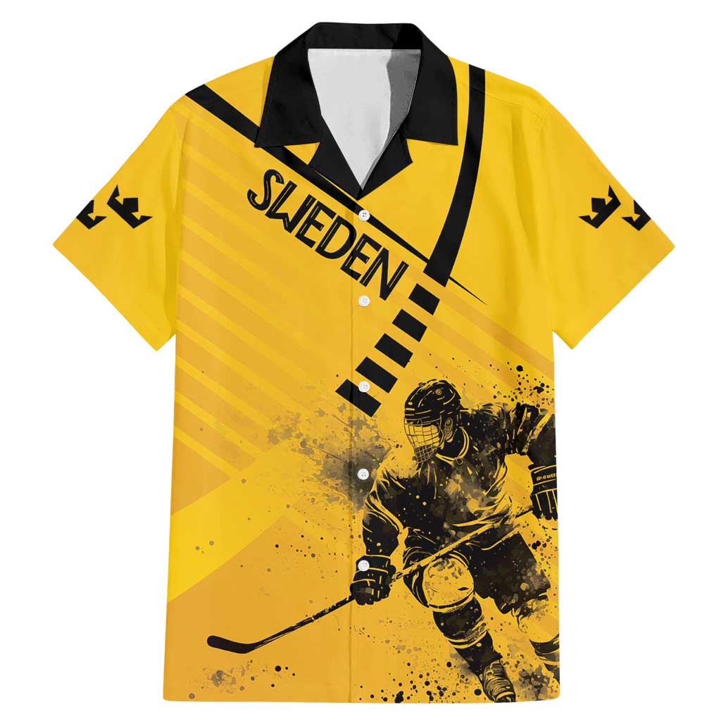 Sweden Ice Hockey Personalized Family Matching Mermaid Dress and Hawaiian Shirt Tre Kronor - GO Sweden