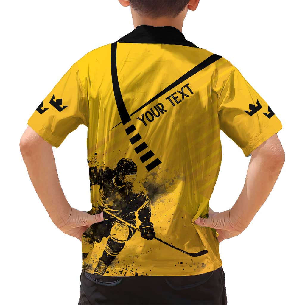 Sweden Ice Hockey Personalized Family Matching Off Shoulder Maxi Dress and Hawaiian Shirt Tre Kronor - GO Sweden