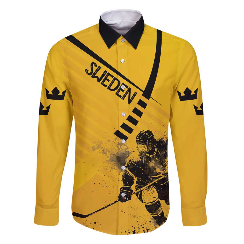 Sweden Ice Hockey Personalized Family Matching Tank Maxi Dress and Hawaiian Shirt Tre Kronor - GO Sweden