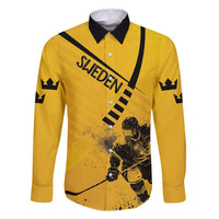 Sweden Ice Hockey Personalized Family Matching Tank Maxi Dress and Hawaiian Shirt Tre Kronor - GO Sweden