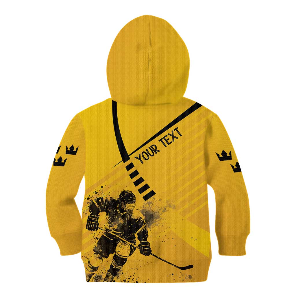 Sweden Ice Hockey Personalized Kid Hoodie Tre Kronor - GO Sweden