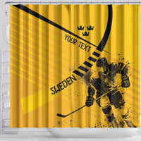 Sweden Ice Hockey Personalized Shower Curtain Tre Kronor - GO Sweden