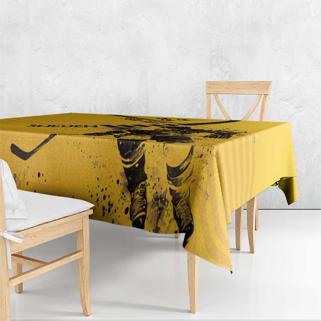 Sweden Ice Hockey Personalized Tablecloth Tre Kronor - GO Sweden