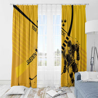 Sweden Ice Hockey Personalized Window Curtain Tre Kronor - GO Sweden