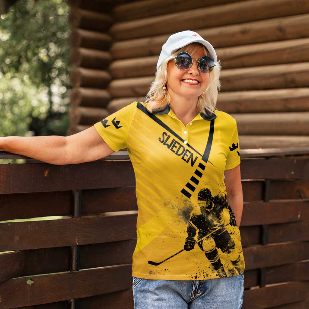 Sweden Ice Hockey Personalized Women Polo Shirt Tre Kronor - GO Sweden