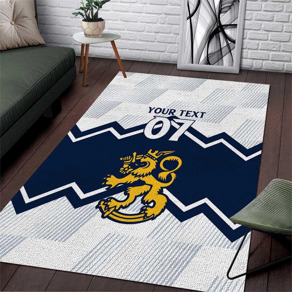 Suomi Ice Hockey Custom Area Rug Scandinavian Mountains Inspired