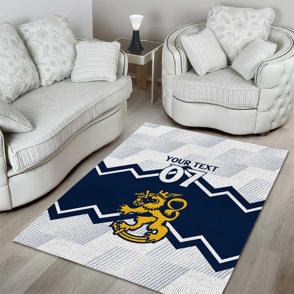 Suomi Ice Hockey Custom Area Rug Scandinavian Mountains Inspired