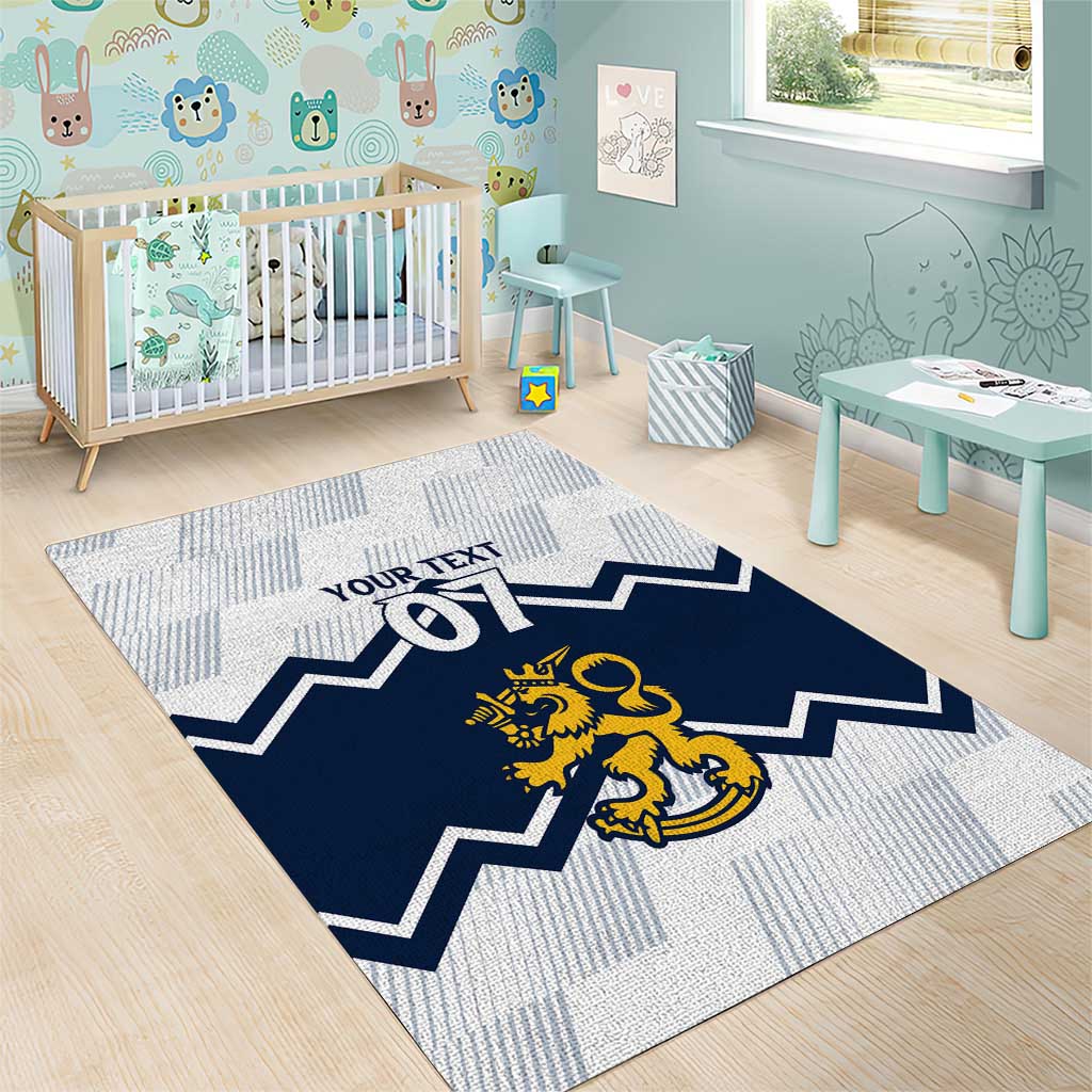 Suomi Ice Hockey Custom Area Rug Scandinavian Mountains Inspired