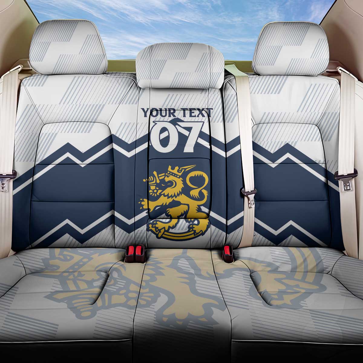 Suomi Ice Hockey Custom Back Car Seat Cover Scandinavian Mountains Inspired