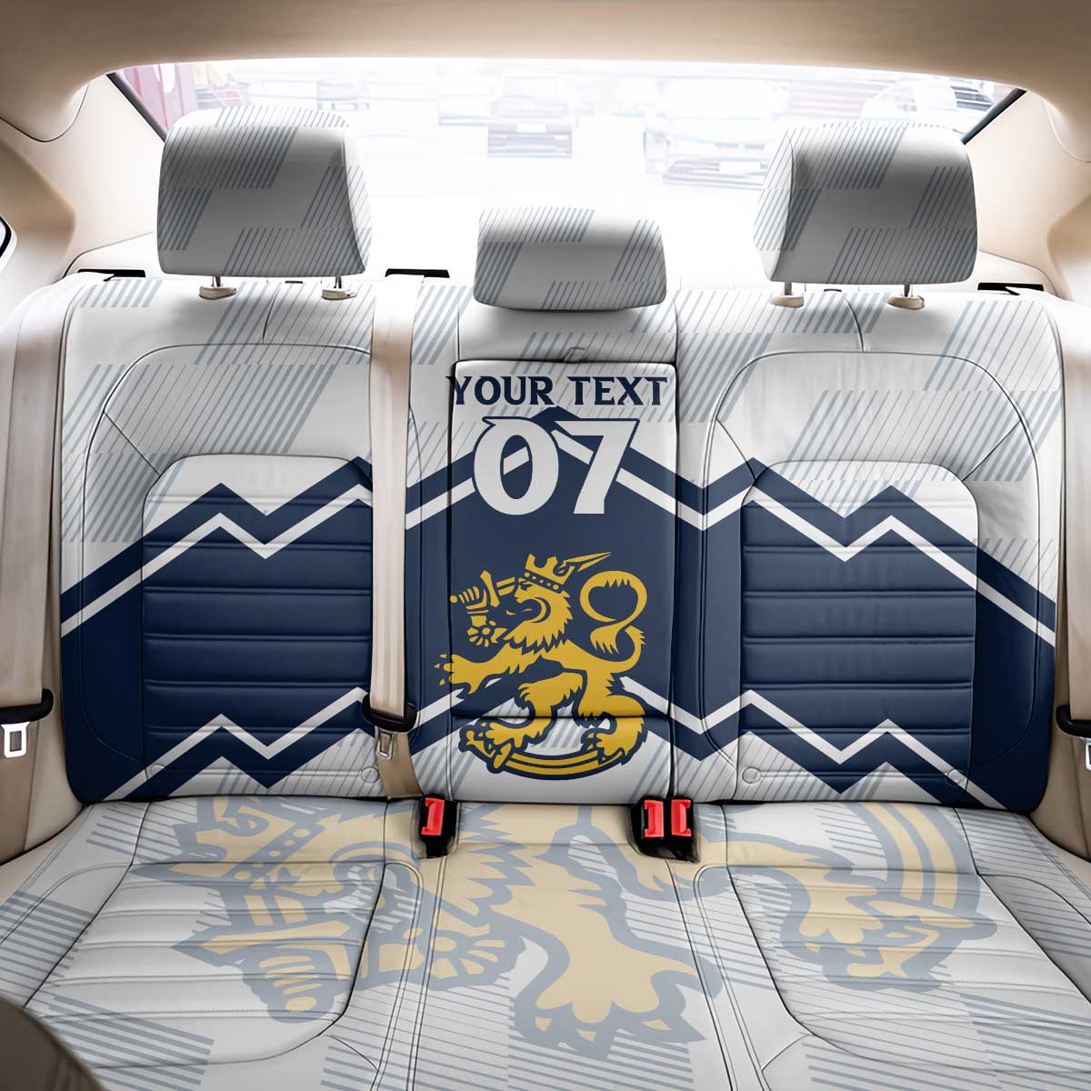 Suomi Ice Hockey Custom Back Car Seat Cover Scandinavian Mountains Inspired