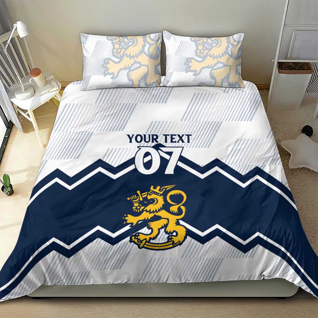 Suomi Ice Hockey Custom Bedding Set Scandinavian Mountains Inspired