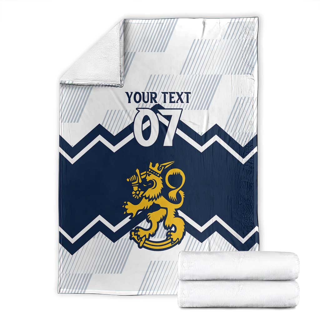 Suomi Ice Hockey Custom Blanket Scandinavian Mountains Inspired