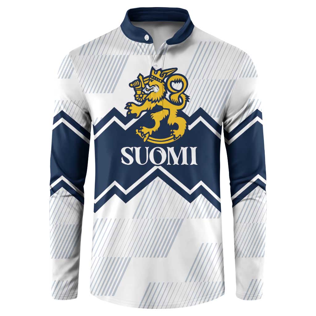 Suomi Ice Hockey Custom Button Sweatshirt Scandinavian Mountains Inspired