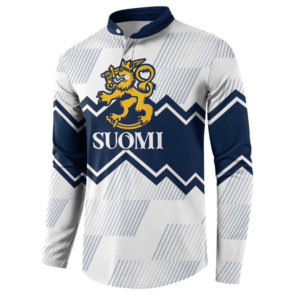 Suomi Ice Hockey Custom Button Sweatshirt Scandinavian Mountains Inspired
