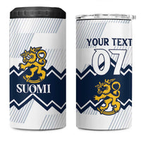 Suomi Ice Hockey Custom 4 in 1 Can Cooler Tumbler Scandinavian Mountains Inspired