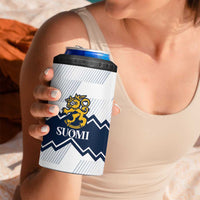 Suomi Ice Hockey Custom 4 in 1 Can Cooler Tumbler Scandinavian Mountains Inspired