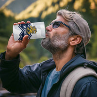 Suomi Ice Hockey Custom 4 in 1 Can Cooler Tumbler Scandinavian Mountains Inspired