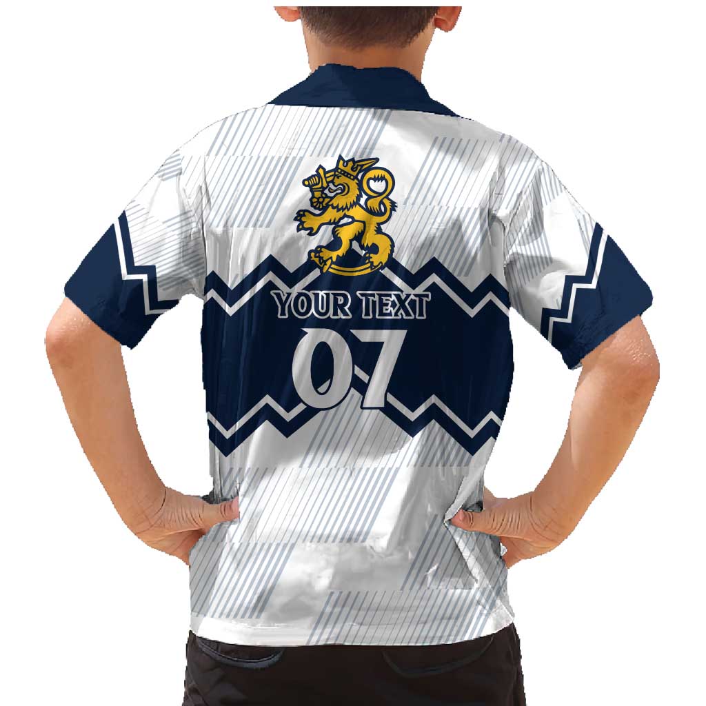 Suomi Ice Hockey Custom Family Matching Mermaid Dress and Hawaiian Shirt Scandinavian Mountains Inspired