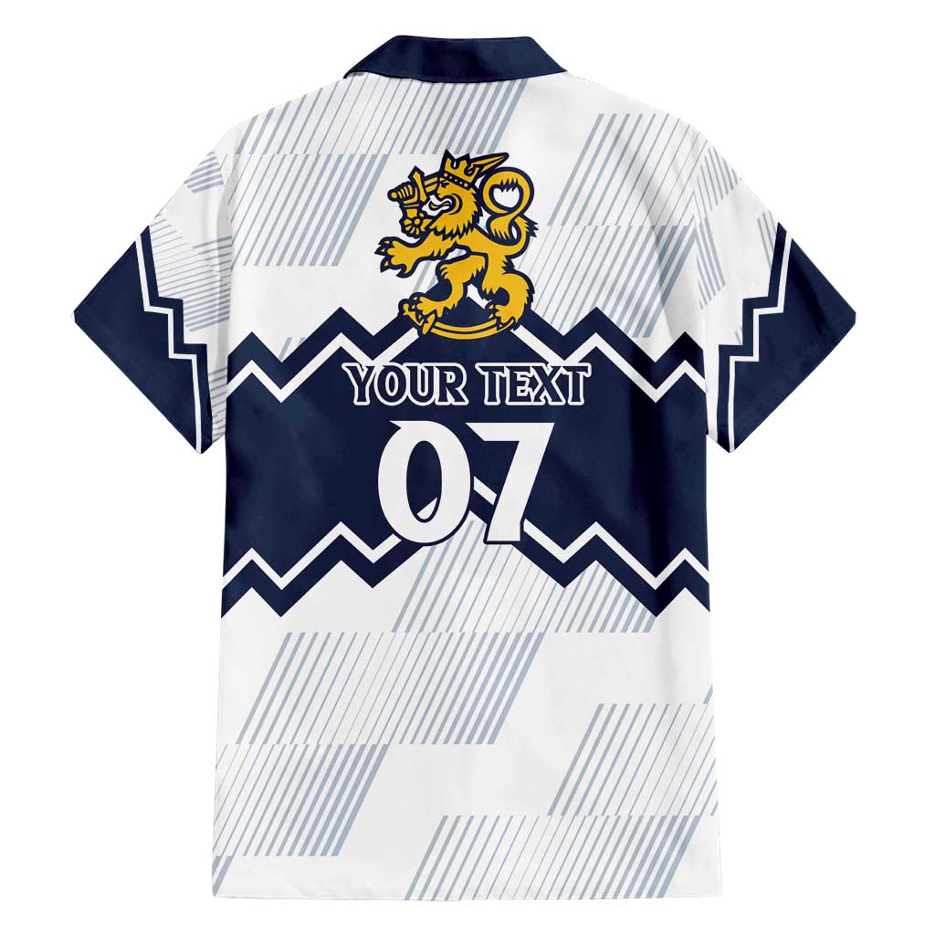 Suomi Ice Hockey Custom Family Matching Off Shoulder Maxi Dress and Hawaiian Shirt Scandinavian Mountains Inspired