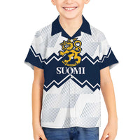 Suomi Ice Hockey Custom Family Matching Puletasi and Hawaiian Shirt Scandinavian Mountains Inspired