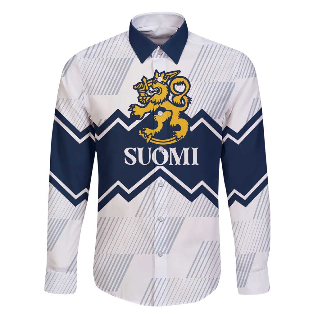 Suomi Ice Hockey Custom Family Matching Short Sleeve Bodycon Dress and Hawaiian Shirt Scandinavian Mountains Inspired