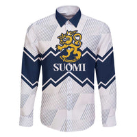 Suomi Ice Hockey Custom Family Matching Short Sleeve Bodycon Dress and Hawaiian Shirt Scandinavian Mountains Inspired
