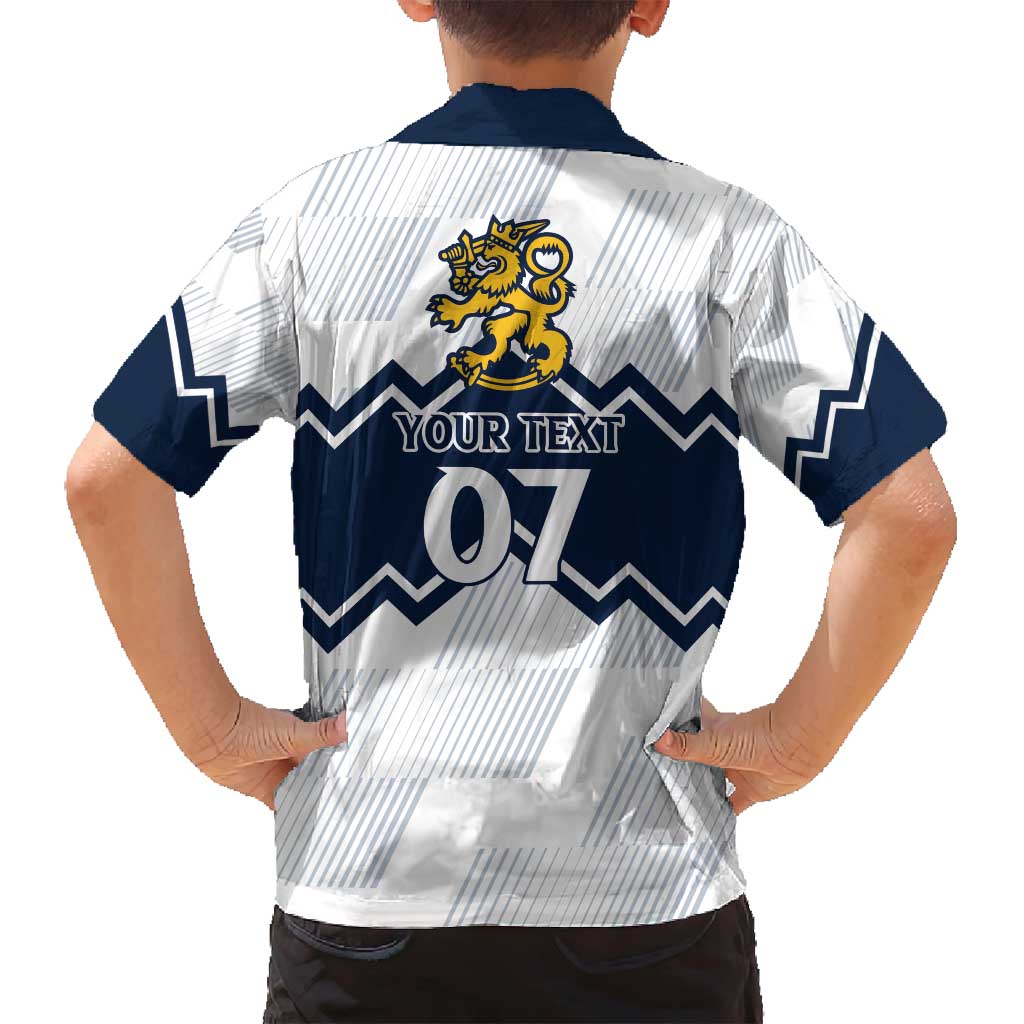 Suomi Ice Hockey Custom Family Matching Tank Maxi Dress and Hawaiian Shirt Scandinavian Mountains Inspired