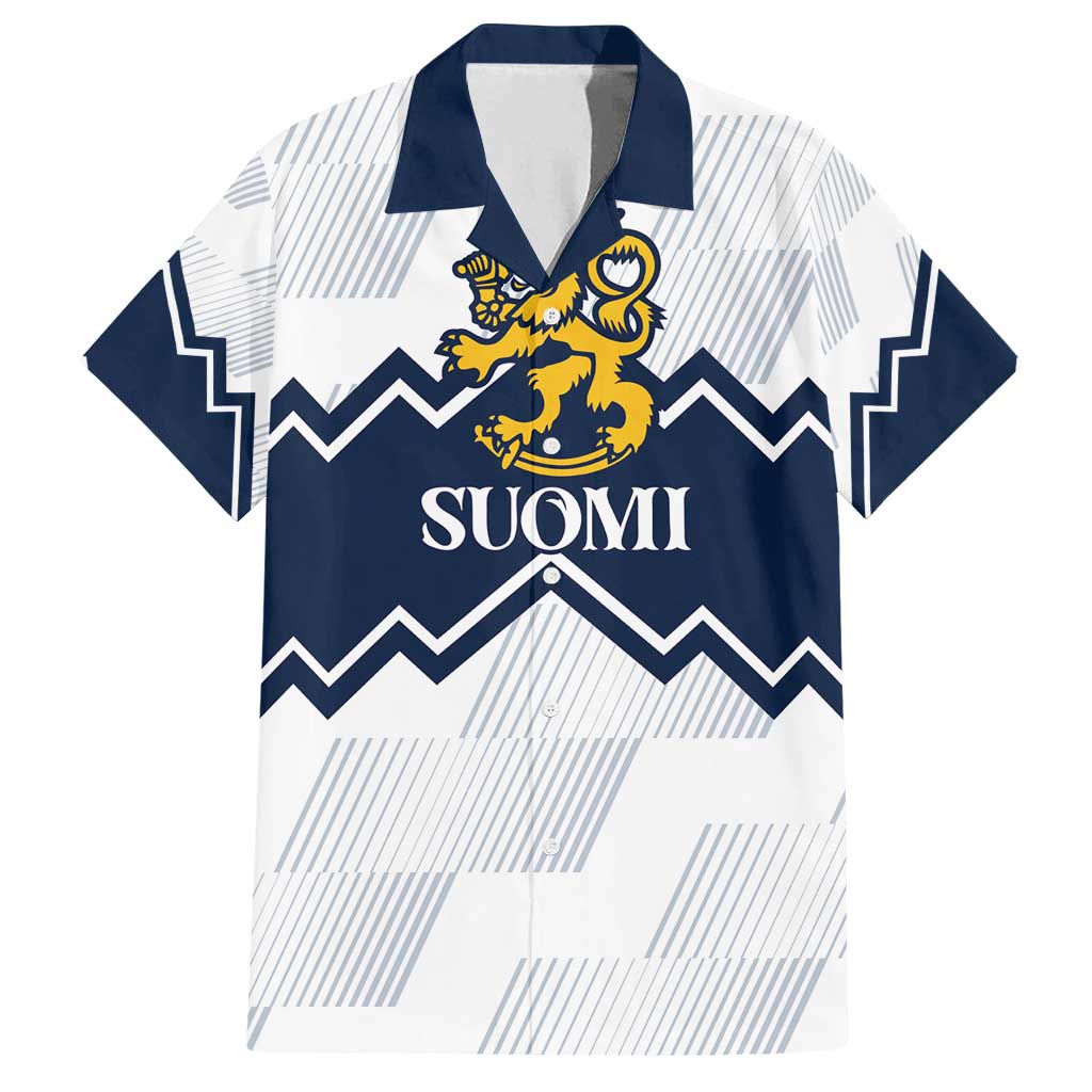 Suomi Ice Hockey Custom Family Matching Tank Maxi Dress and Hawaiian Shirt Scandinavian Mountains Inspired