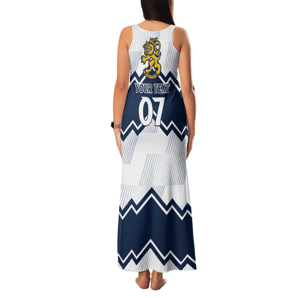 Suomi Ice Hockey Custom Family Matching Tank Maxi Dress and Hawaiian Shirt Scandinavian Mountains Inspired