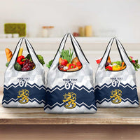 Suomi Ice Hockey Custom Grocery Bag Scandinavian Mountains Inspired