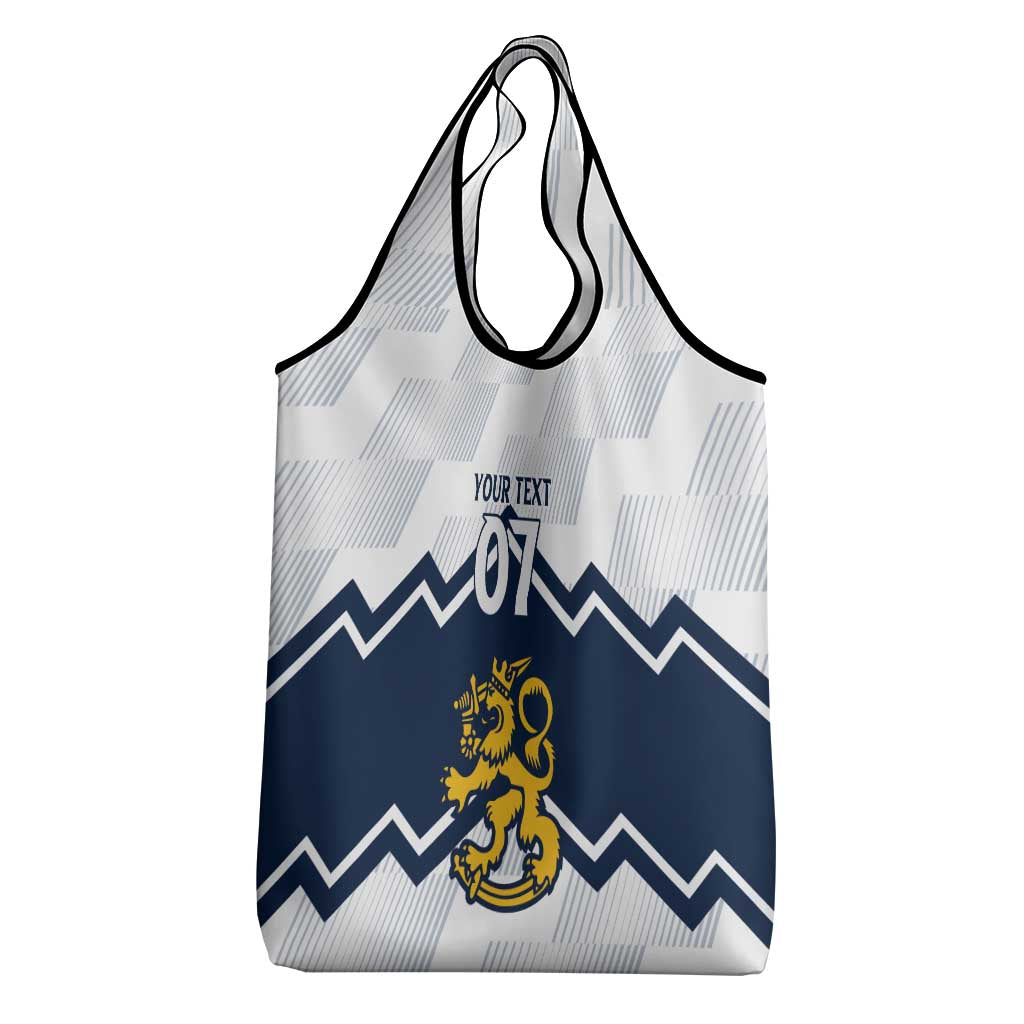 Suomi Ice Hockey Custom Grocery Bag Scandinavian Mountains Inspired