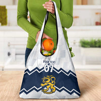 Suomi Ice Hockey Custom Grocery Bag Scandinavian Mountains Inspired