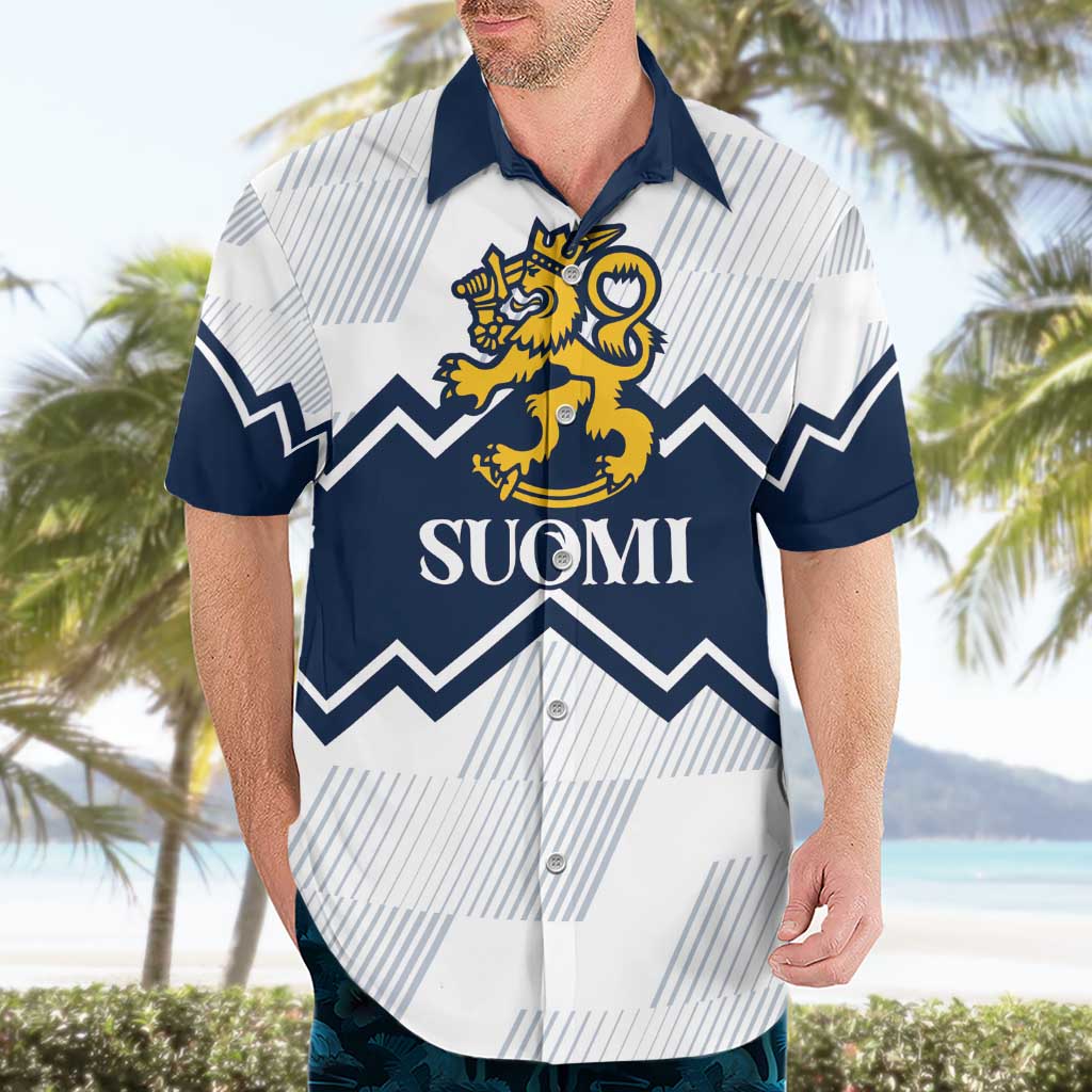 Suomi Ice Hockey Custom Hawaiian Shirt Scandinavian Mountains Inspired