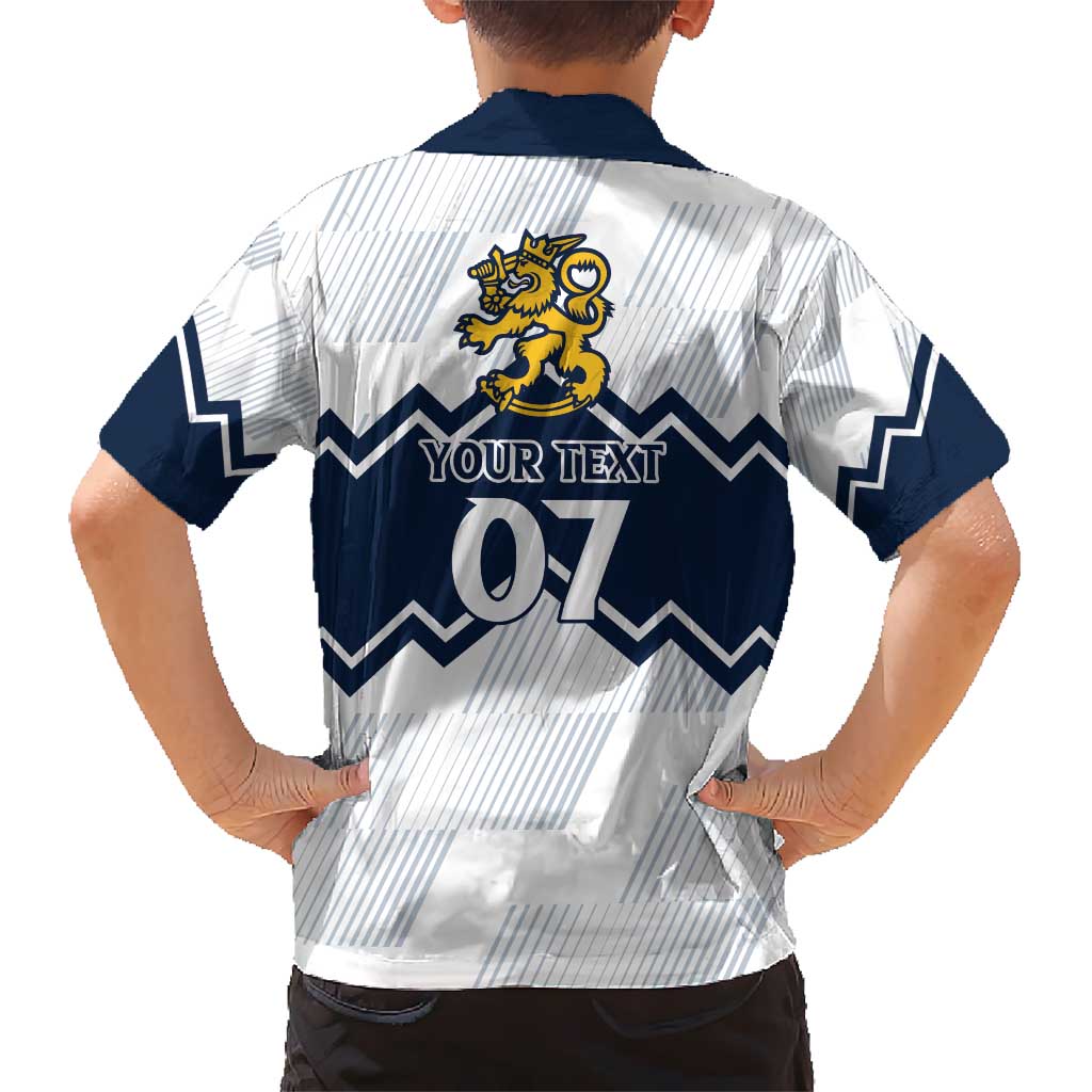 Suomi Ice Hockey Custom Kid Hawaiian Shirt Scandinavian Mountains Inspired